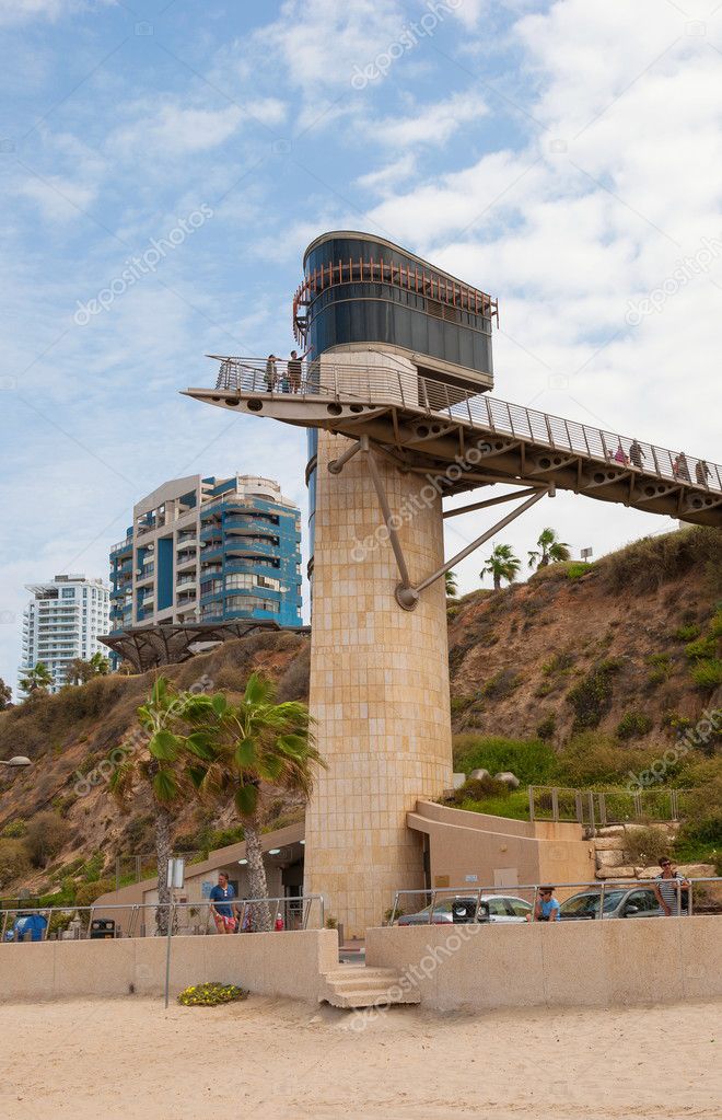 Elevator Beach in Netanya Stock Editorial Photo © IrinaDance 127696872
