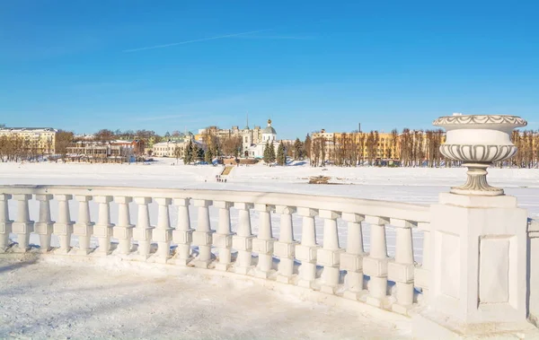 View Winter City Tver Terrace — Stock Photo, Image