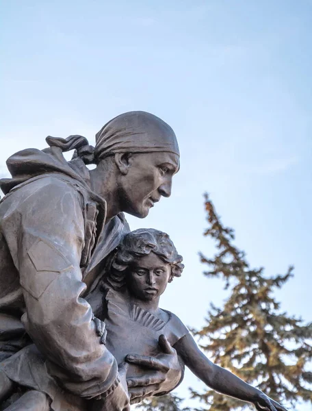 Monumento Herói Rússia Dmitry Razumovsky Que Morreu Durante Operação Especial Imagem De Stock