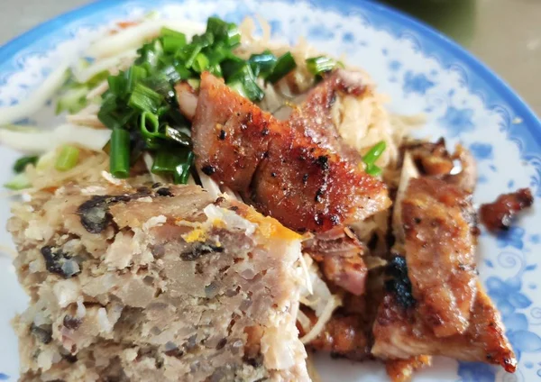 Com Tam Pendekatan Makanan Vietnamese Nasi Lezat Yang Rusak Dengan — Stok Foto