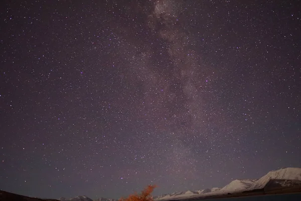 Vía Láctea Con Aurora Austral Astronomía Abstracta Astrofotografía Galaxia Clara — Foto de Stock