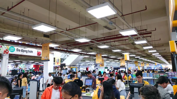 Gedrängte Szene Blick Auf Menschen Supermarkt — Stockfoto