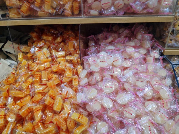 Σαϊγκόν Βιετνάμ Μαΐου 2019 Νόστιμα Ανάμικτα Γλυκά Στην Τοπική Αγορά — Φωτογραφία Αρχείου