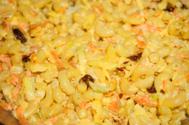 Lezzetli Asya yemeklerinin yakın görüntüsü