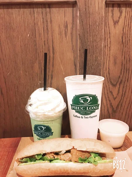 Phuc Long Matcha Cream Cheese Bubble Tea Famous Vietnamese Milk — 스톡 사진