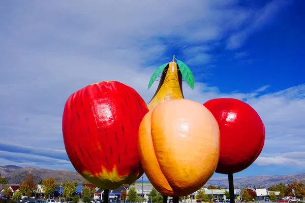 Cromwell Selandia Baru Apple Pear Cherry Simbol Buah Batu Aprikot — Stok Foto