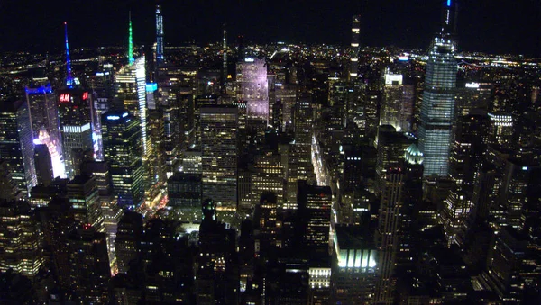 Ночной Вид Вид Сверху Эмпайр Стейт Билдинг Нью Йорк Сша — стоковое фото
