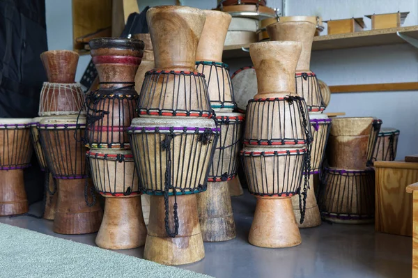 Tambores Africanos Num Estúdio Música — Fotografia de Stock