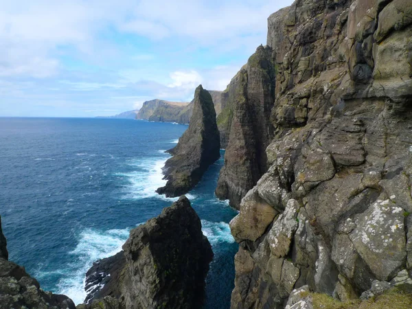 Scogliere Leitisvatn Isole Faroe — Foto Stock