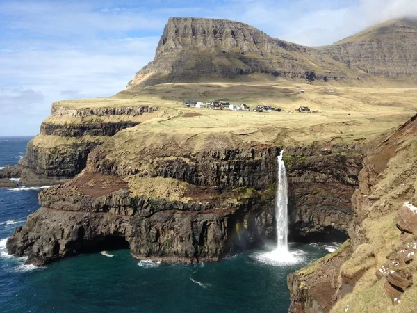 Mulafossur Wasserfall Bei Gasadalur Färöer Inseln — Stockfoto