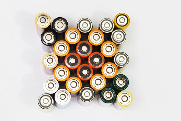Mnoho různých baterií. — Stock fotografie