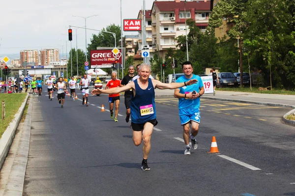 Skopje May 000 Registered Runners Participate Skopje Marathon May 2018 — Stock Photo, Image