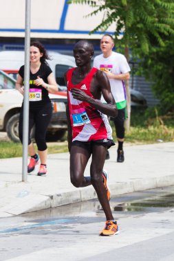 Skopje - Mayıs, 06: 06 Mayıs 2018 Üsküp, Makedonya Üsküp filmlerini yarışta Evans Kipkemoi Biwott galibi.