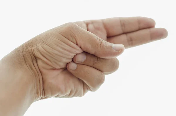 Männliche Hände Zeichen Auf Weißem Hintergrund — Stockfoto