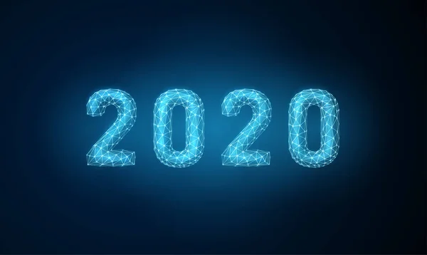 Streszczenie Happy 2020 nowy rok powitanie karta z fit drzewo gałęzie. — Wektor stockowy