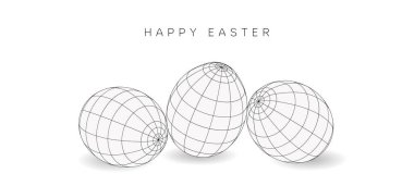 Abstract easter eggs. Low poly style design.
