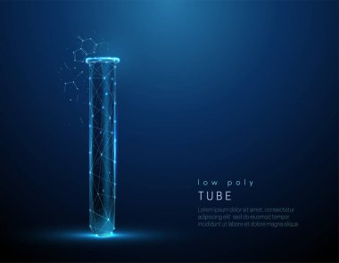 Düşük polimerli mavi tıbbi tüp simgesi