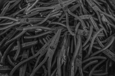 İşlemlerden önce kerpeten deseni. Üretim araçlarının endüstriyel arka planı.