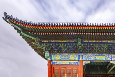 Pekin, Çin - 11 Ekim 2019 Cennet Parkı Mağazası. Danbi Köprüsü 'nün bir parçası