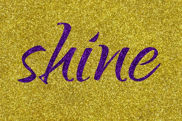 Shine Lettering Word Ultra Violet Gold Glitter Texture Shiny Sparkle — Stock Photo, Image