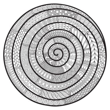 Siyah ve beyaz soyut desen. Doodle. Elle çizilmiş zentagles.