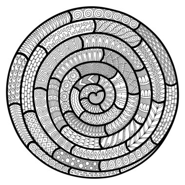 Siyah ve beyaz soyut desen. Doodle. Elle çizilmiş zentagles.