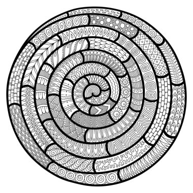 Siyah ve beyaz soyut desen. Doodle. Elle çizilmiş zentagles.