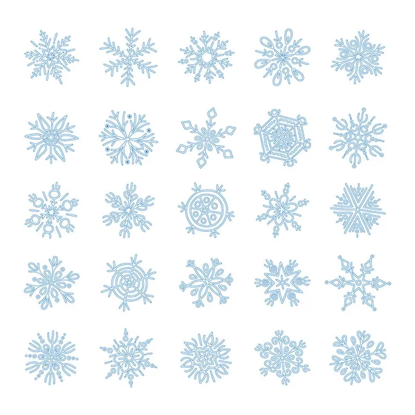 Набор различных снежинки — стоковый вектор