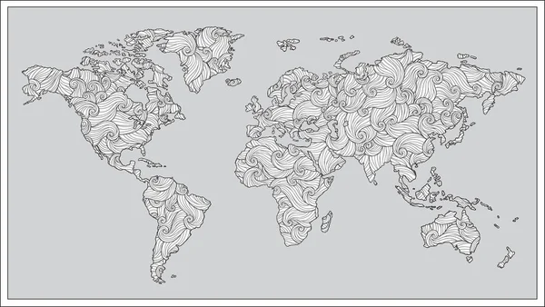 Illustrazione della mappa del mondo . — Vettoriale Stock