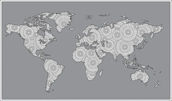 Illustration de carte du monde . — Image vectorielle