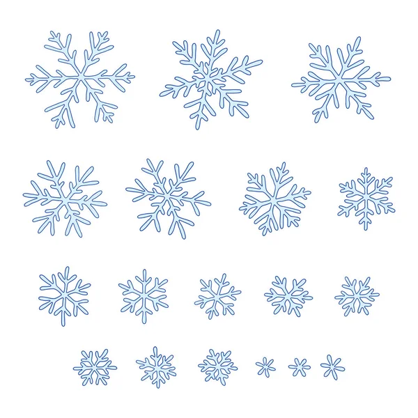 Набор векторных снежинок — стоковый вектор
