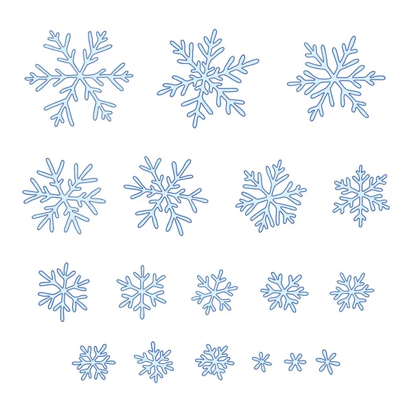 Conjunto de copos de nieve Vector — Archivo Imágenes Vectoriales