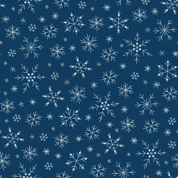 Sömlöst mönster med snöflingor — Stock vektor