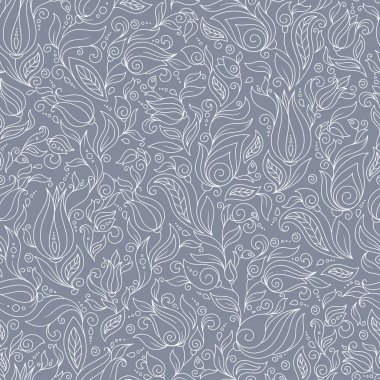 Sorunsuz vektör çiçek desenli renkli fantezi bitkiler ile ve 