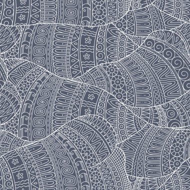 Soyut yarım yamalak dekoratif karalamalar el çekilmiş etnik desen