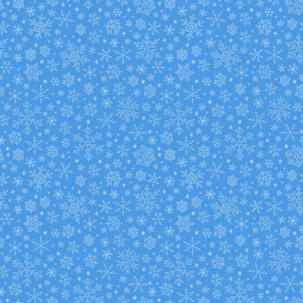 Patrón azul sin costuras con copos de nieve — Archivo Imágenes Vectoriales