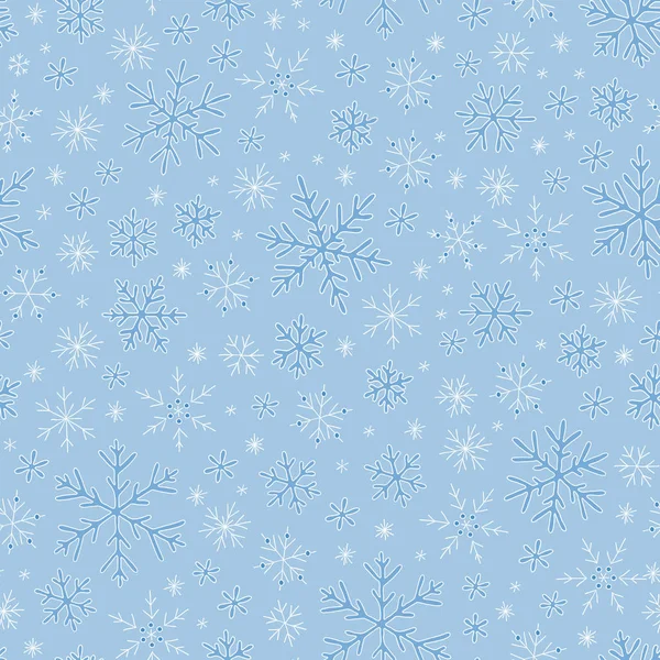 Seamless blue pattern with snowflakes — Stock Vector