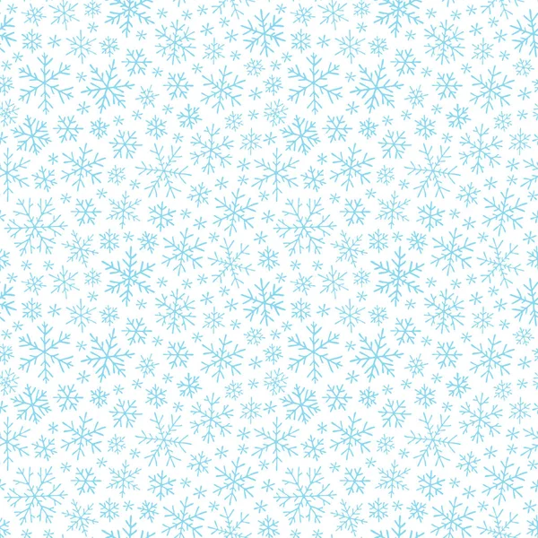 雪の結晶クリスマス シームレスな落書きのパターン — ストックベクタ