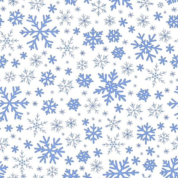 Seamless blue pattern with snowflakes — Stock Vector