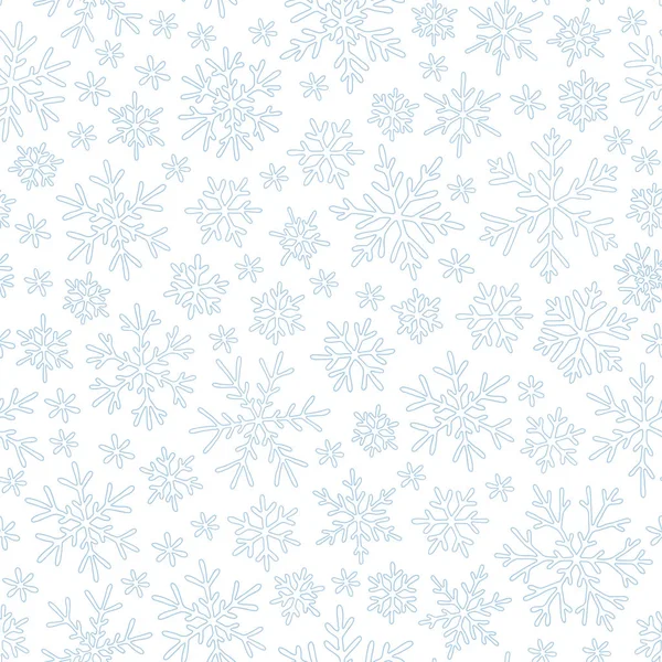 Christmas seamless doodle pattern with snowflakes — Stock Vector