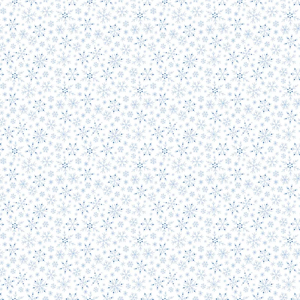 Kerstmis naadloze doodle patroon met sneeuwvlokken — Stockvector