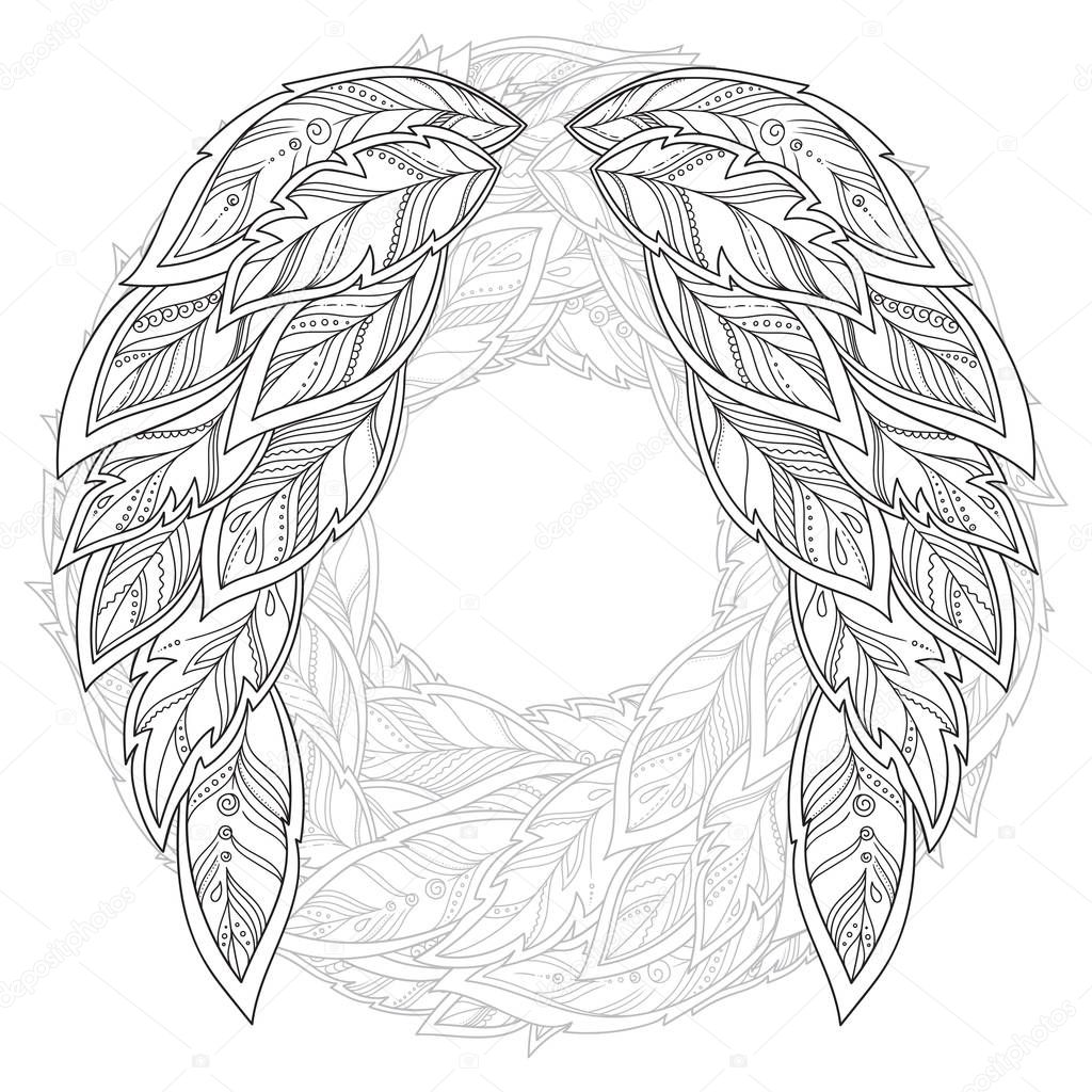 Vettoriale stockPiuma d'ala. Modello per libro da colorare . di ©karpenyuk  #154139188, image size:1024x1024