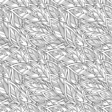 çizilmiş tüyler ve kabile süsleme.