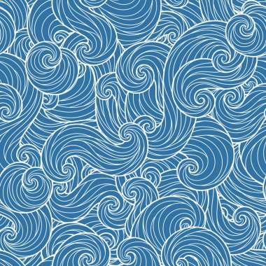 Dikişsiz soyut çizilmiş dalgalar desen