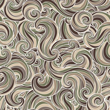 Dikişsiz soyut çizilmiş dalgalar desen
