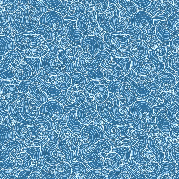 无缝抽象手绘波浪图案 — 图库矢量图片