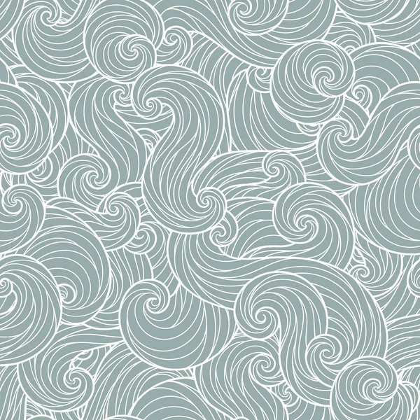 Dikişsiz soyut çizilmiş dalgalar desen — Stok Vektör