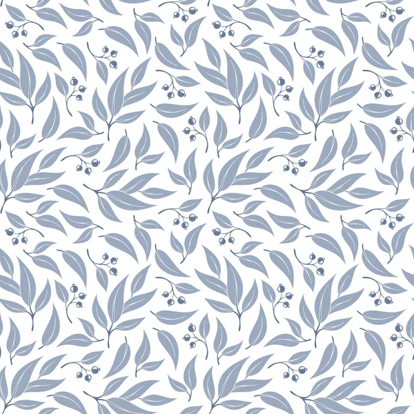 Seamless  eucalyptus  leaf pattern. — Stock Vector