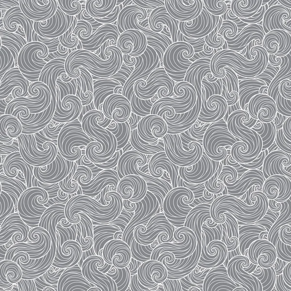 Patrón de ondas dibujadas a mano abstractas sin costura — Vector de stock
