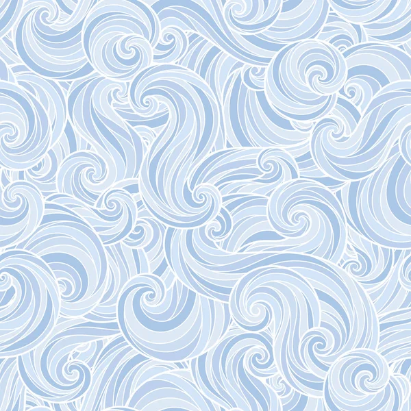 Patrón de ondas dibujadas a mano abstractas sin costura — Vector de stock